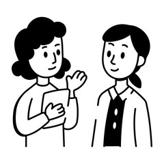 An icon showing communication between employees 