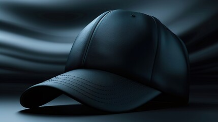 Plain Navy Blue Hat Mockup Template with Front View for Branding Display

