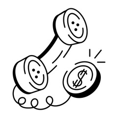 Doodle style icon showing business call conversation
