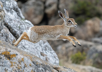 Klipspringer is jumping