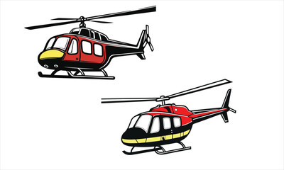 Helicopter on scenic flight at sunrise