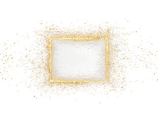 Soft gold color Paint Splatter Border, Colorful splashed Powder Explosion concept border frame, Empty border frame with paint splash surrounding randomly on the border.