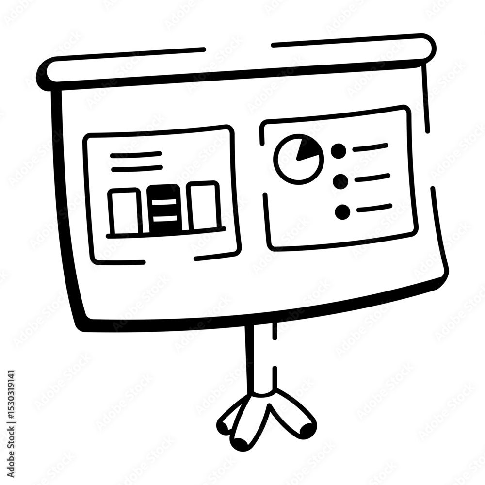 Canvas Prints a doodle style icon of presentation board display