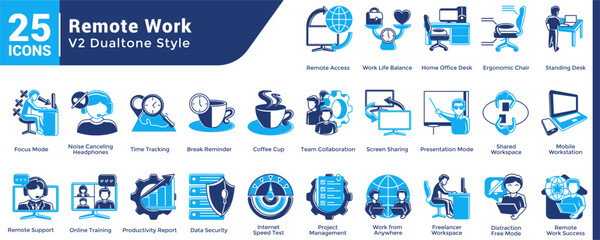 Obraz premium Remote Work Remote Work Bundle H25 V02