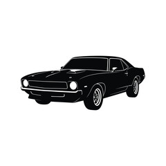 Fototapeta premium Classic american muscle car silhouette illustration