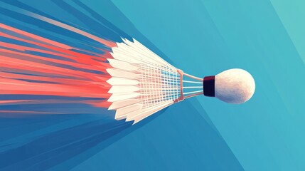 Badminton shuttlecock in motion, dynamic abstract background, sport action photo