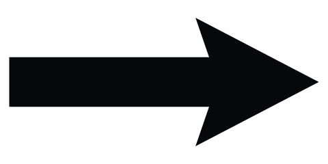 Long arrow icon. Black arrow pointing right. Large arrow pointing . Bold thine long arrow. Vector illustration. EPS 10.