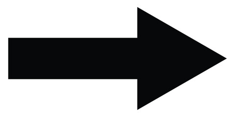 Bold right arrow icon. Flat design. Minimalist black arrow pointing right, ideal for navigation, buttons, and modern UI design. Vector illustration. EPS 10