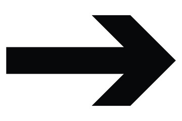 Bold right arrow icon. Flat design. Minimalist black arrow pointing right, ideal for navigation, buttons, and modern UI design. Vector illustration. EPS 10