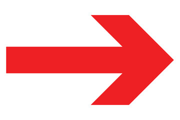 Long red arrow, Pointer for Indicating Direction. Vector illustration on white background