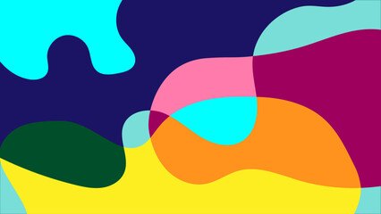 Abstract Colorful Fluid Shapes in a Vibrant Modern Design Composition