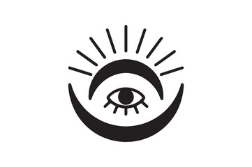 Boho Line Art icon silhouette vector with white background