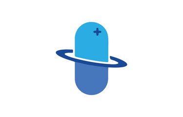 Capsule Health Medical Icon Logo Design – Modern SVG Art File for Healthcare, Pharmacy, Wellness, Hospital Branding and Digital Use