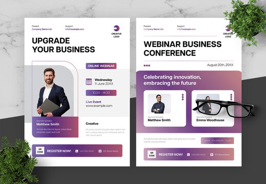 Gradient Purple And Black Webinar Flyer