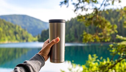 Yeti glass with water in hand
