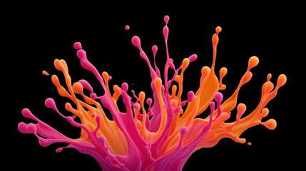 Mid-Air Neon Liquid Splash with Vivid Colors
