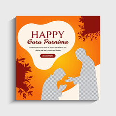 Happy Guru Purnima Social Media Instagram Post Banner