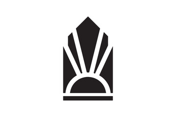 Modern Art Deco icon silhouette vector with white background