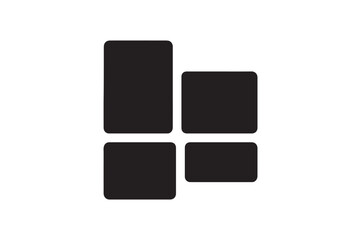 Moodboard icon silhouette vector with white background