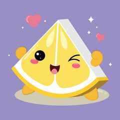 Illustration Of A Cute And Happy Cartoon Lemon Fruit Slice