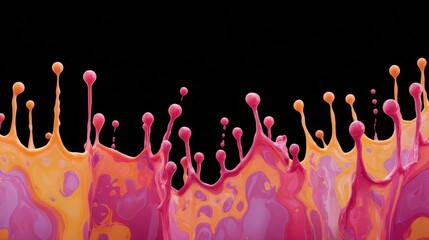 Neon Liquid Splash Frozen in Mid-Air