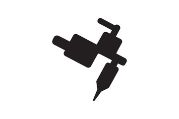 Tattoo Needle silhouette vector with white background