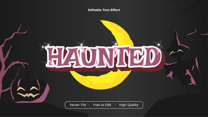 Haunted Halloween Editable Text Effect Design