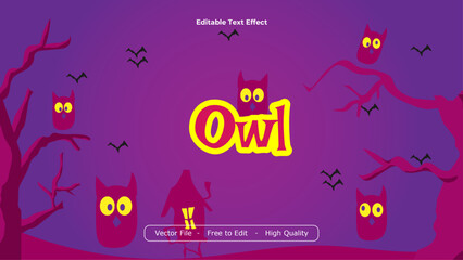 Halloween Owl Editable Text Effect Design