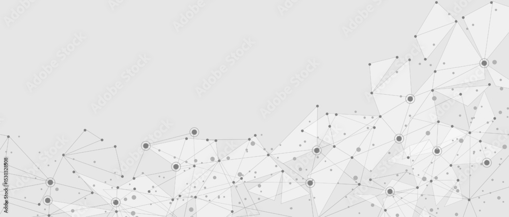 Poster abstract triangle mesh network connect fechnology futuristic background vector