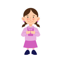 girl hold a book