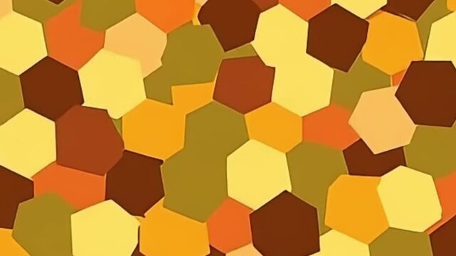 retro hexagon loop, 70s vector animation, seamless hexagon background, retro geometric motion, looping vector pattern, 4K retro animation, flat color loop, vintage hexagon animation, retro style
