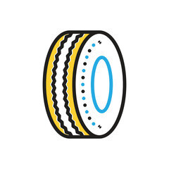 Multi color icon for tire