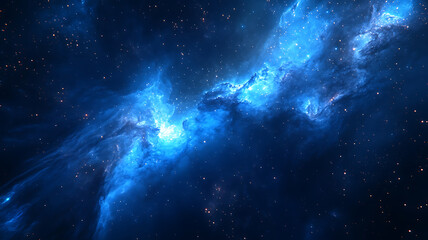 Fototapeta premium Captivating blue nebula with sparkling stars representing the vast universe in space