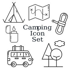 set of camping icons