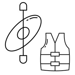 kayak and safety vest icon