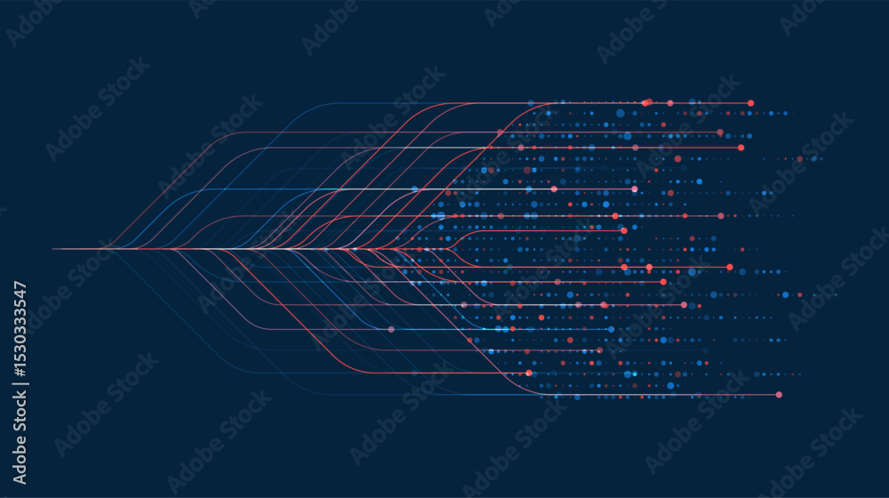Aufkleber big data visualization. social network, financial analysis of complex databases. data mining. vector