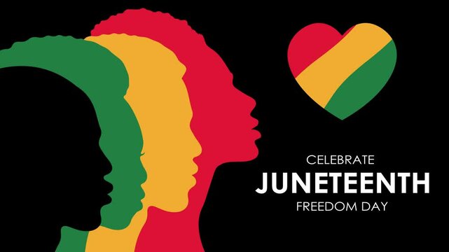 juneteenth animated background juneteenth greeting june 19th independence day celebration freedom black red yellow green africa 4k looping