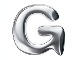 Silver Letter G Render on White Background for Graphic Design Projects