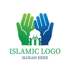 Islamic Modern Logo Design Template, Green and Blue Color Logo