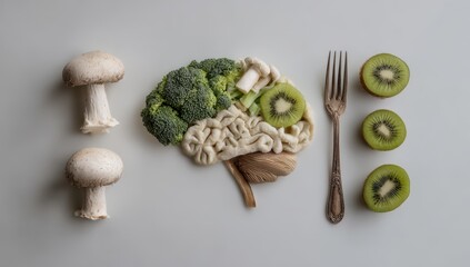 Brain shaped from healthy foods