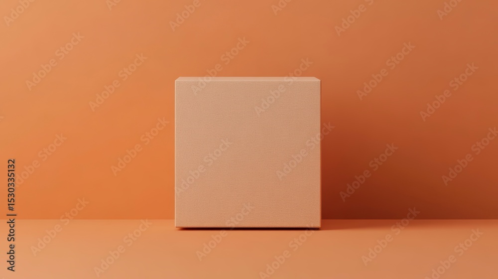 Canvas Prints a light peach-colored box sits on a matching peach background.