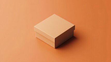 Simple square beige box on orange background.