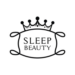 sleep beauty crown logo for wellness and relaxation