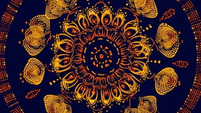 Intricate Circular Pattern Reveals A Stylized Flower Form With Radial Symmetry And Organic Textures