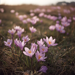 Spring blossoms in a meadow nature photography vibrant lilies soft lighting outdoor serenity