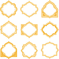 Elegant Islamic geometric frame designs