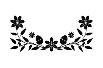 Fototapeta premium Hand-painted Easter flower border vector art illustration