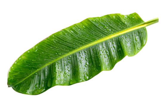 Wet banana leaf with natural green texture
