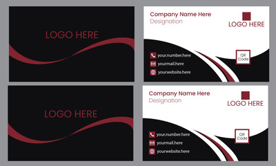 abstract black business card design Creative and Clean Business Card Template. Business card for business and personal use. Vector illustration design. Horizontal layout, Print

