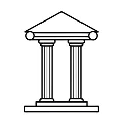 Obraz premium Simple Black and White Column Icon